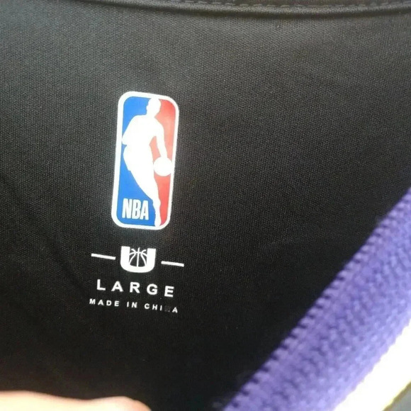 Los Angeles LA Lakers #48 Warm-up Jersey Pullover Shirt Black Size L - Picture 4 of 4